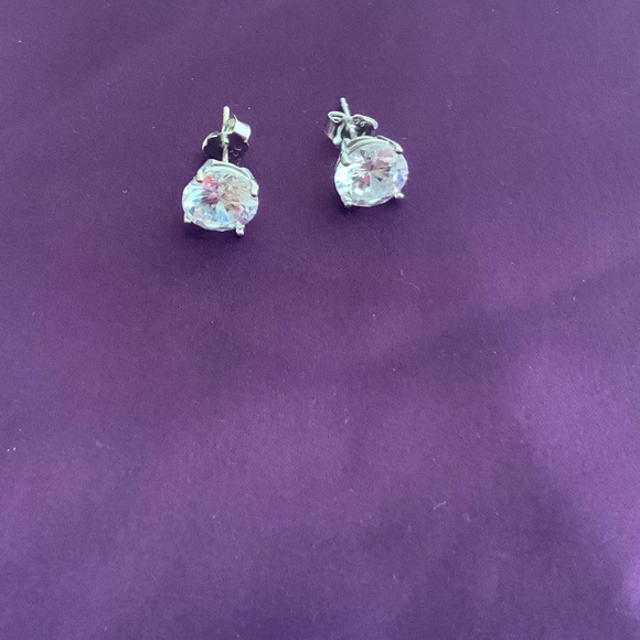 Nordstrom rack Sterling Silver Round Cut CZ Studs earrings - Picture 7 of 10